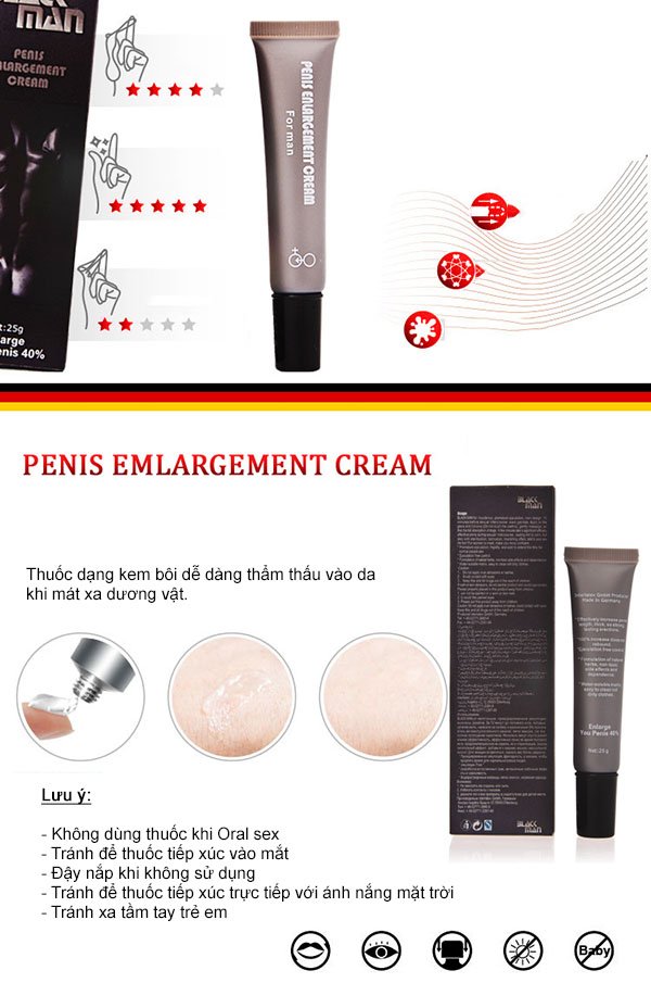 Kem BlackMan làm to dương vật cho nam giới, hỗ trợ chống xuất tinh sớm và tăng khoái cảm khi quan hệ.